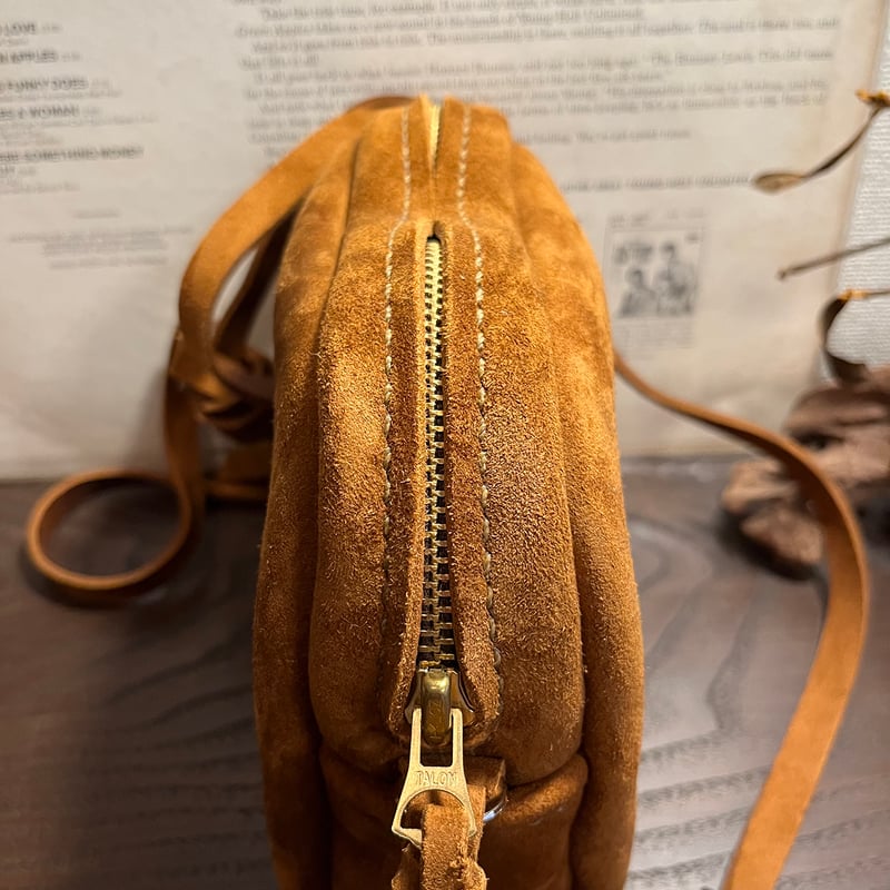 kudu革ポシェット kudu革スエードポシェット キャメル色ポシェット