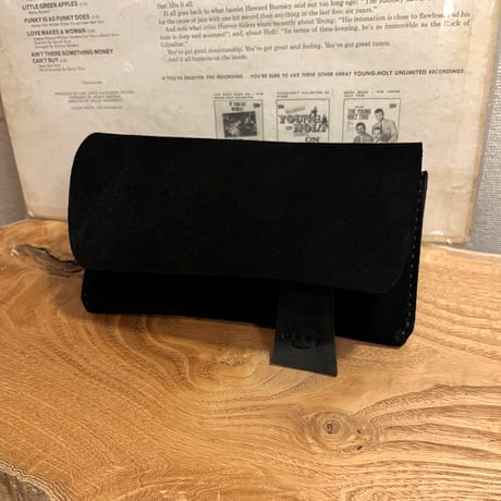 kudu革長財布　Long Wallet (black/suede/kudu)Lot#294