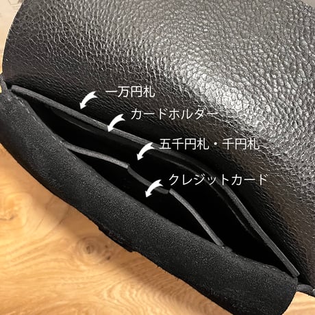 kudu革長財布　Long Wallet (black/suede/kudu)Lot#265