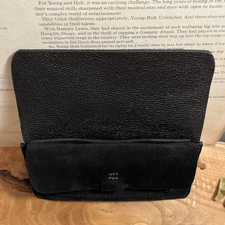 kudu革長財布　Long Wallet (black/suede/kudu)Lot#265