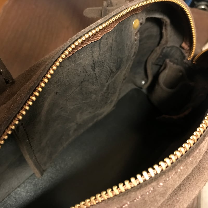 ラスト1点 kudu革スエードバッグ チョコレート色レザーバッグ Handbag