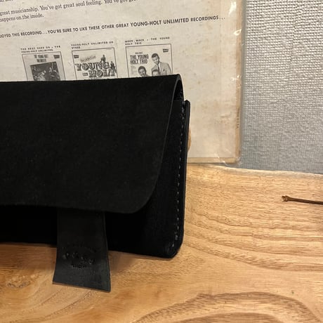 kudu革長財布　Long Wallet (black/suede/kudu)Lot#294