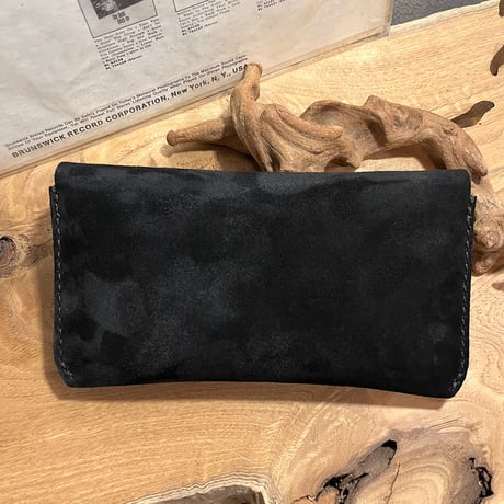kudu革長財布　Long Wallet (black/suede/kudu)Lot#266