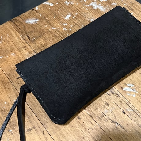 kudu革長財布 Long Wallet (black/suede/kudu)Lot#375