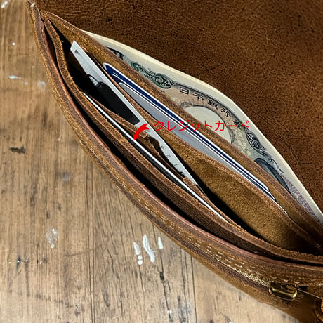 kudu革長財布 Long Wallet (Autumn spice/suede/kudu)Lot#376