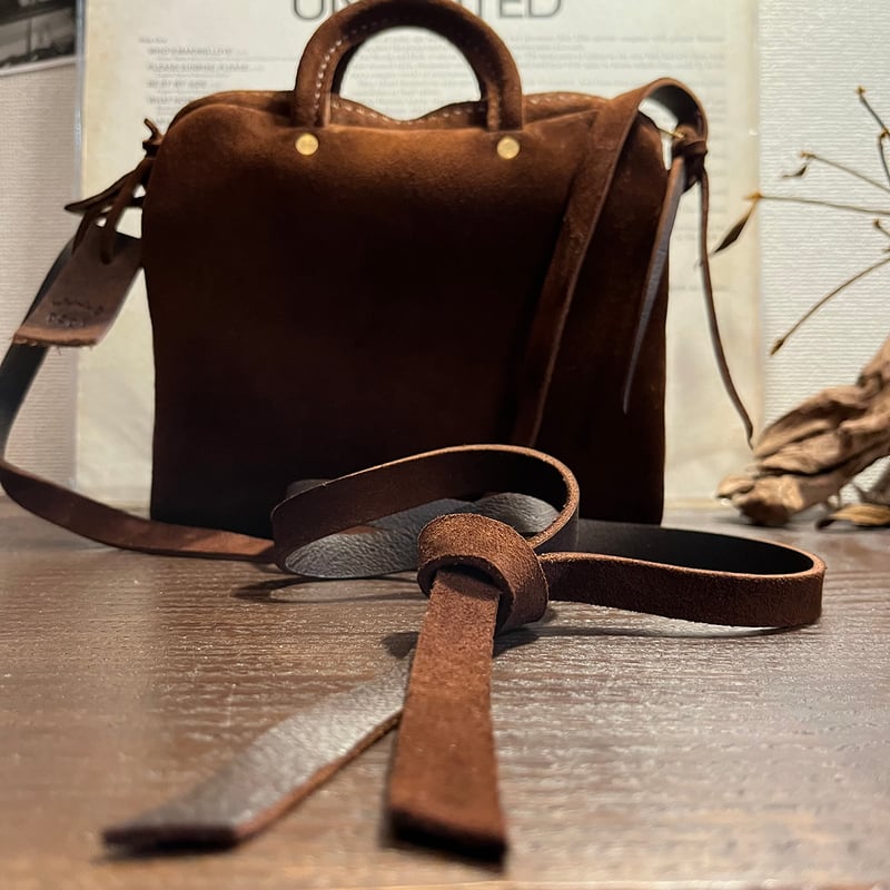 kudu革ポシェット kudu革スエードポシェット チョコレート色ポシェット