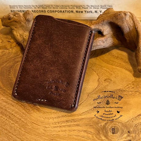 クレジットカードが2枚入るレザーケース Card Case (tabacco/pueblo) Lot#296