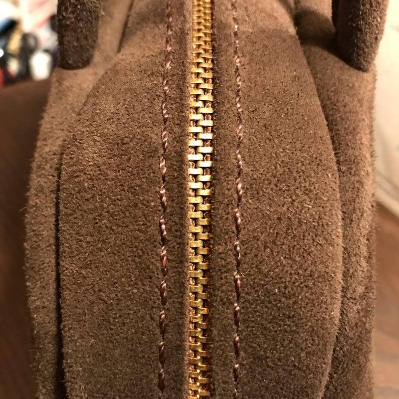 ラスト1点 kudu革スエードバッグ チョコレート色レザーバッグ Handbag