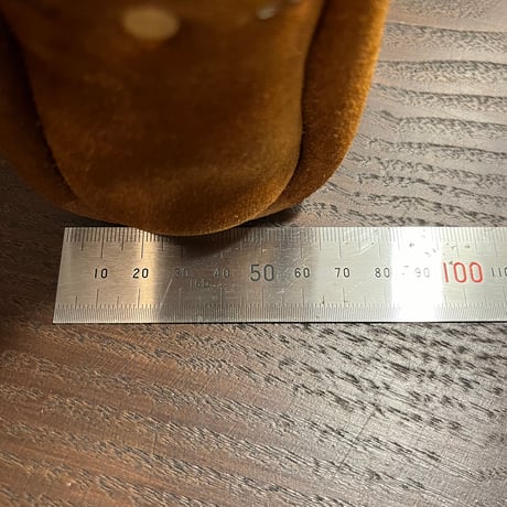 kudu革ポシェット　kudu革スエードポシェット　キャメル色ポシェット　kuduポシェット／ Lot#199