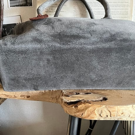Handbag(gray/suede/kudu)Lot#079