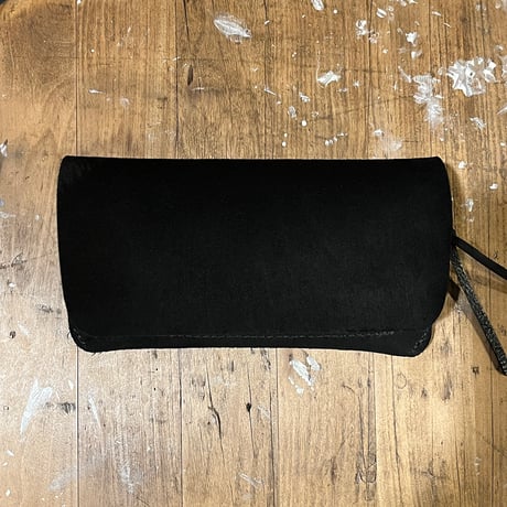 kudu革長財布 Long Wallet (black/suede/kudu)Lot#375