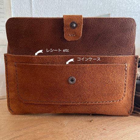 kudu革長財布　Long Wallet (autumn spice/suede/kudu)Lot#318/Lot#352set