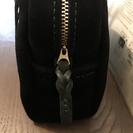 Shoulderbag 303. (Black/suede/kudu)Lot#138 サイトウ様オーダー出品