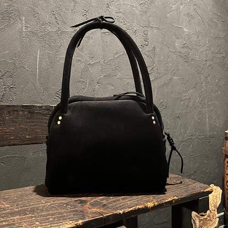 Hand/Shoulderbag 303.(Black/suede/kudu)Lot#327-048 akko様オーダー出品
