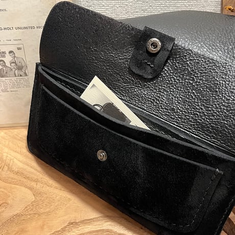 kudu革長財布　Long Wallet (black/suede/kudu)Lot#265