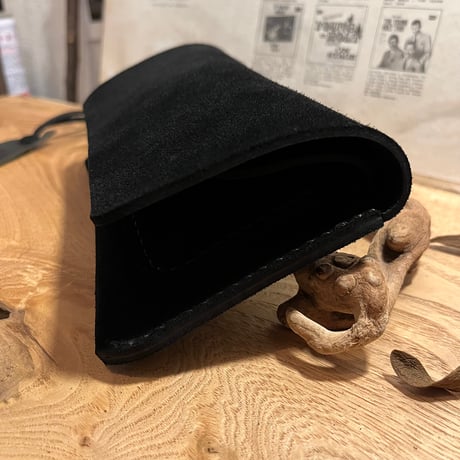 kudu革長財布　Long Wallet (black/suede/kudu)Lot#266
