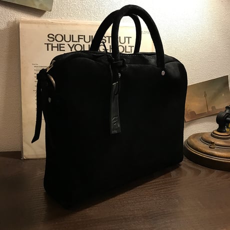 Handbag Square／2Wayバッグ　ショルダーバッグ黒　スエードバッグ　Lot#162