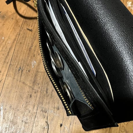 kudu革長財布 Long Wallet (black/suede/kudu)Lot#375