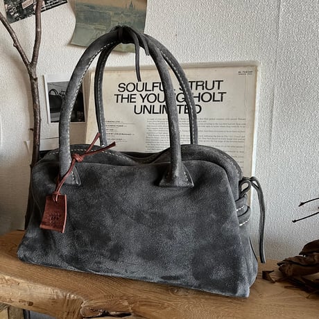 Handbag(gray/suede/kudu)Lot#079