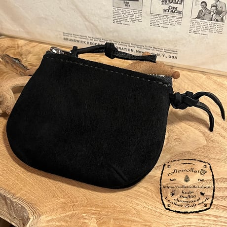 middle pouch (kudu/suede/black)#223理英子様オーダー出品