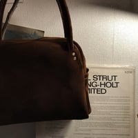 間口が広いバッグ 秋冬バッグ スエード黒 kudu革 Handbag or Shoulderb