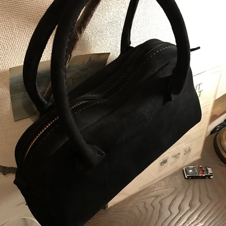 Handbag 303. mini (Black/suede/kudu)Lot#120 エハラ様オーダー出品