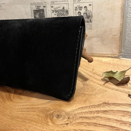 kudu革長財布　Long Wallet (black/suede/kudu)Lot#265