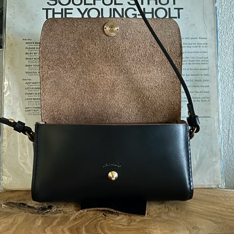 クロムエクセルレザー クラッチショルダーバッグ Clutch Shoulderbag(Black/Chromexcel)Lot#325