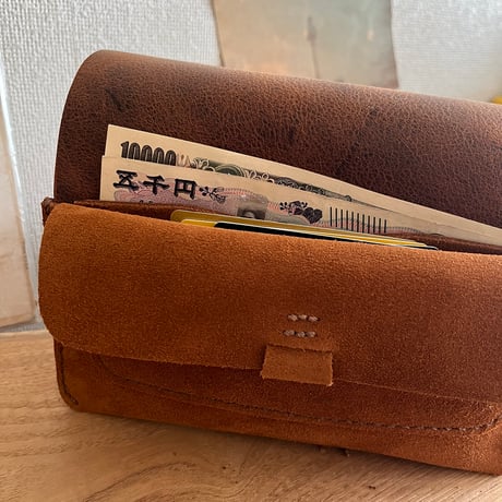 kudu革長財布　Long Wallet (autumn spice/suede/kudu)Lot#318/Lot#352set