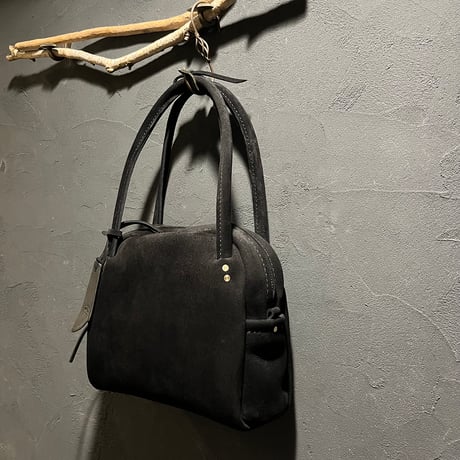 Hand/Shoulderbag 303.(Black/suede/kudu)Lot#327-048 akko様オーダー出品