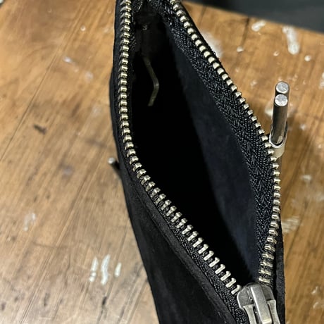 家島様プレゼント♪ middle pouch (kudu/suede/black)#164