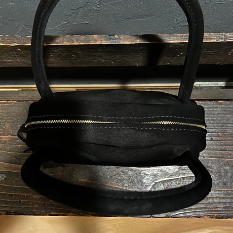 Hand/Shoulderbag 303.(Black/suede/kudu)Lot#327-048 akko様オーダー出品