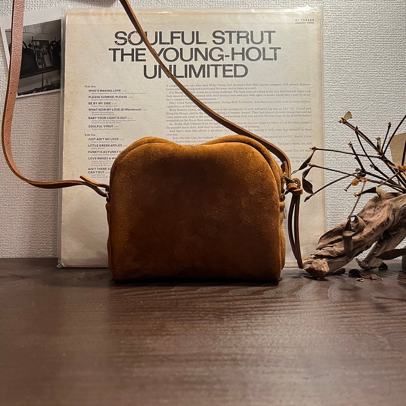 kudu革長財布 スエード コインケース付き 2点セット キャメルカラー