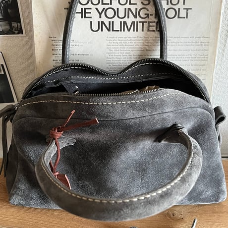 Handbag(gray/suede/kudu)Lot#079