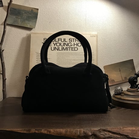 Handbag 303. mini (Black/suede/kudu)Lot#120 エハラ様オーダー出品