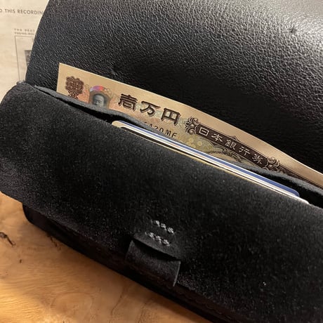 kudu革長財布　Long Wallet (black/suede/kudu)Lot#280
