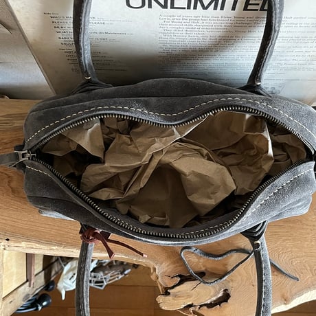 Handbag(gray/suede/kudu)Lot#079