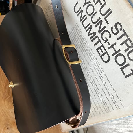 クロムエクセルレザー クラッチショルダーバッグ Clutch Shoulderbag(Black/Chromexcel)Lot#321