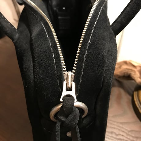 Handbag Square／2Wayバッグ　ショルダーバッグ黒　スエードバッグ　Lot#162