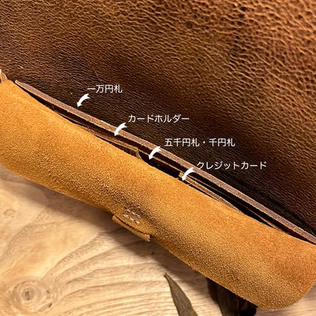kudu革長財布　Long Wallet (autumn spice/suede/kudu)Lot#271