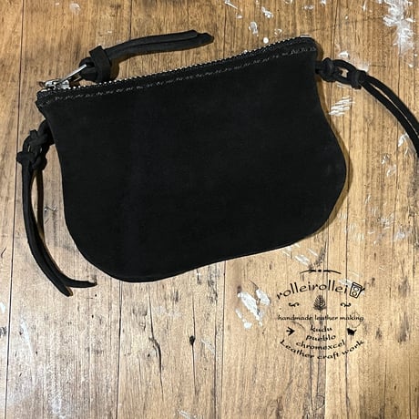 家島様プレゼント♪ middle pouch (kudu/suede/black)#164