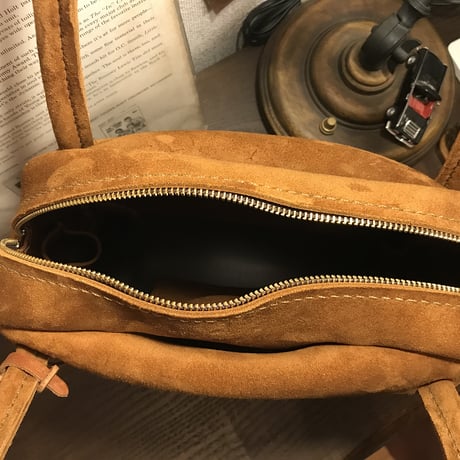 kudu革ショルダーバッグ　kudu革バッグ　kudu革スエードバッグ　素敵な色オータムスパイス　Lot#148