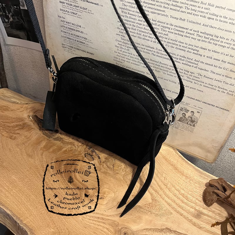 kudu革ポシェット kudu革スエードポシェット 大人ポシェット kudu