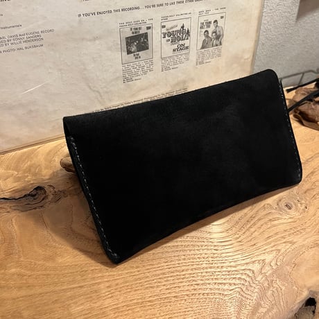 kudu革長財布　Long Wallet (black/suede/kudu)Lot#280