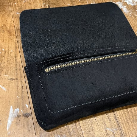 kudu革長財布 Long Wallet (black/suede/kudu)Lot#375