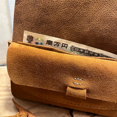 kudu革長財布　Long Wallet (autumn spice/suede/kudu)Lot#284
