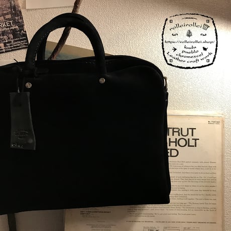 Handbag Square／2Wayバッグ　ショルダーバッグ黒　スエードバッグ　Lot#162