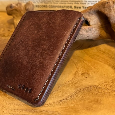 クレジットカードが2枚入るレザーケース Card Case (tabacco/pueblo) Lot#296