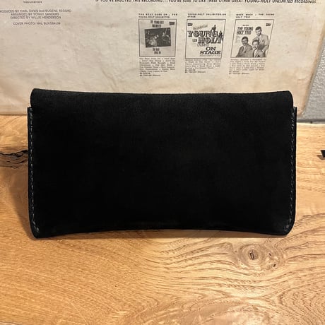 kudu革長財布　Long Wallet (black/suede/kudu)Lot#280