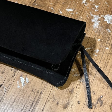 kudu革長財布 Long Wallet (black/suede/kudu)Lot#375